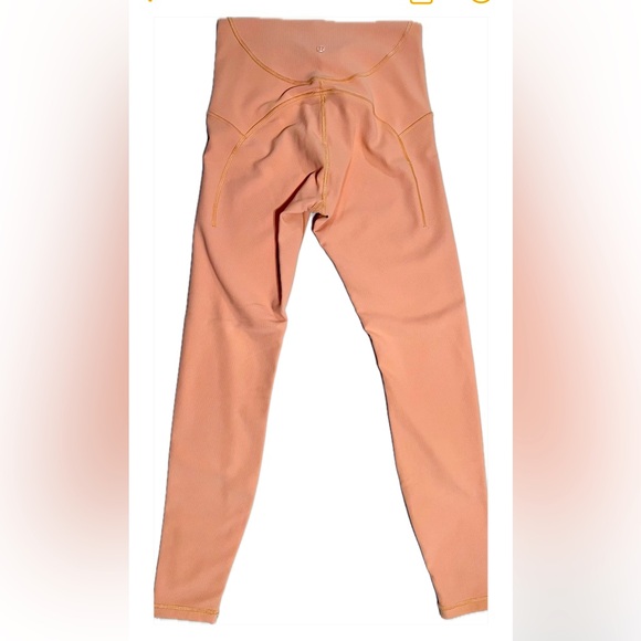 Lululemon Ribbed Contoured High Rise Tight | Color: Malibu Peach | Size 6 - Picture 4 of 7